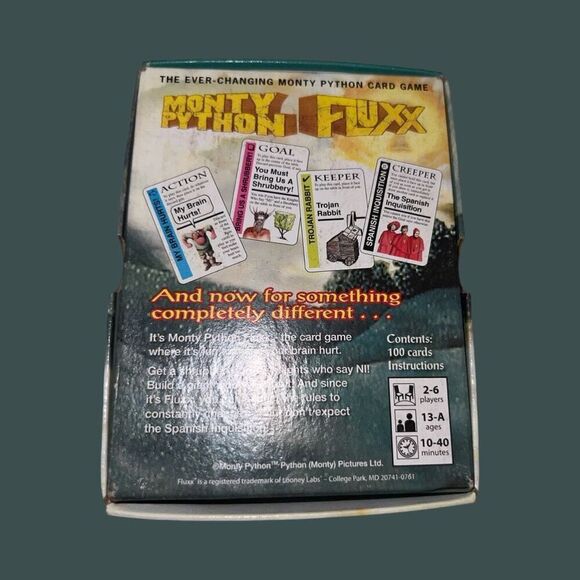 2008 Looney Labs Monty Python Fluxx Card Game COMPLETE - Picture 4 of 4